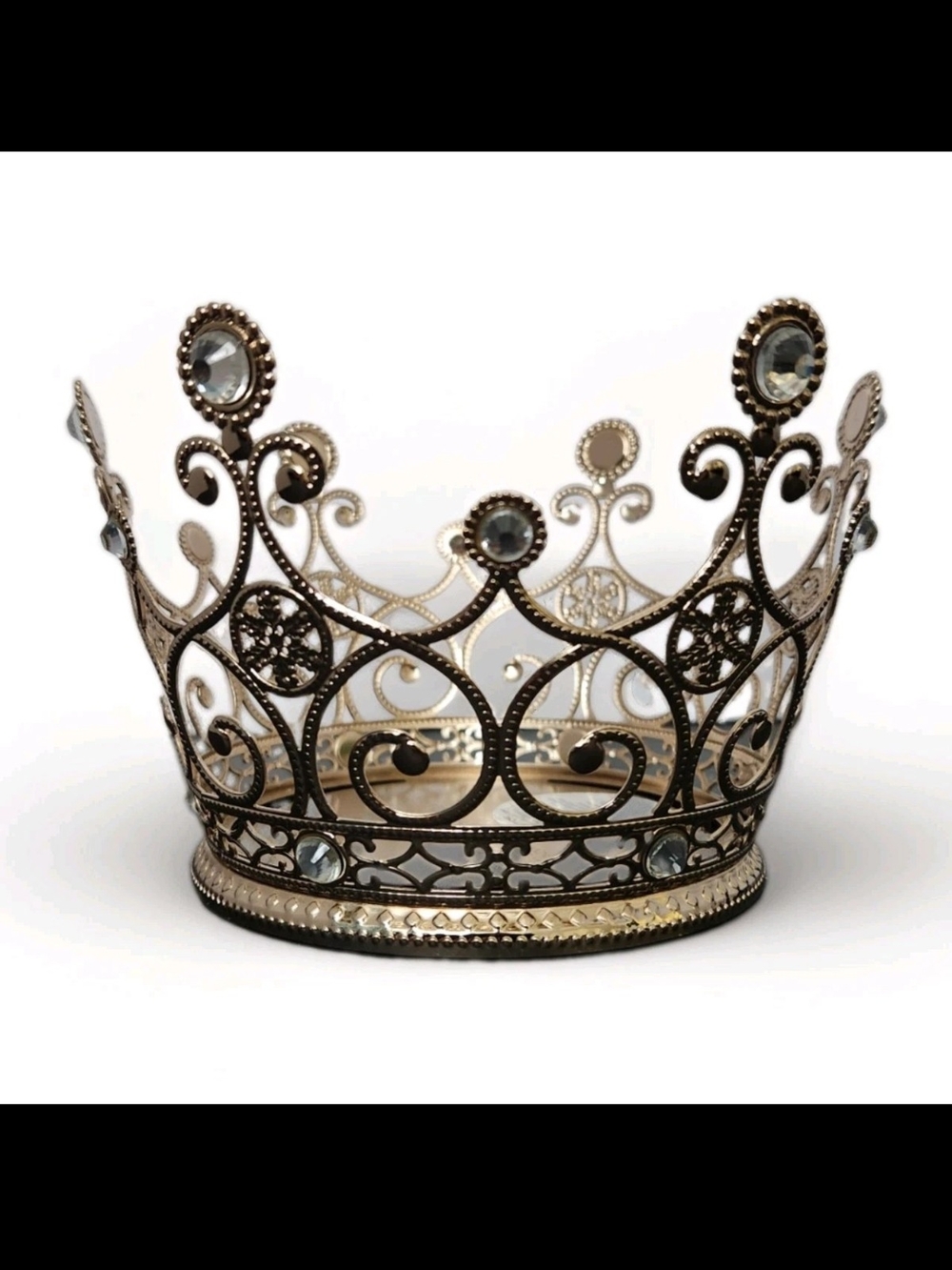 Bath & Body Works Bridgerton Filigree Crown Candle Holder with Clear Gems